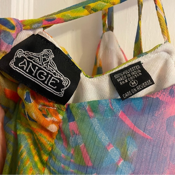 Tropical Colorful Strappy High Low Angie Dress | Floral Pattern Wedding Summer - Picture 9 of 12